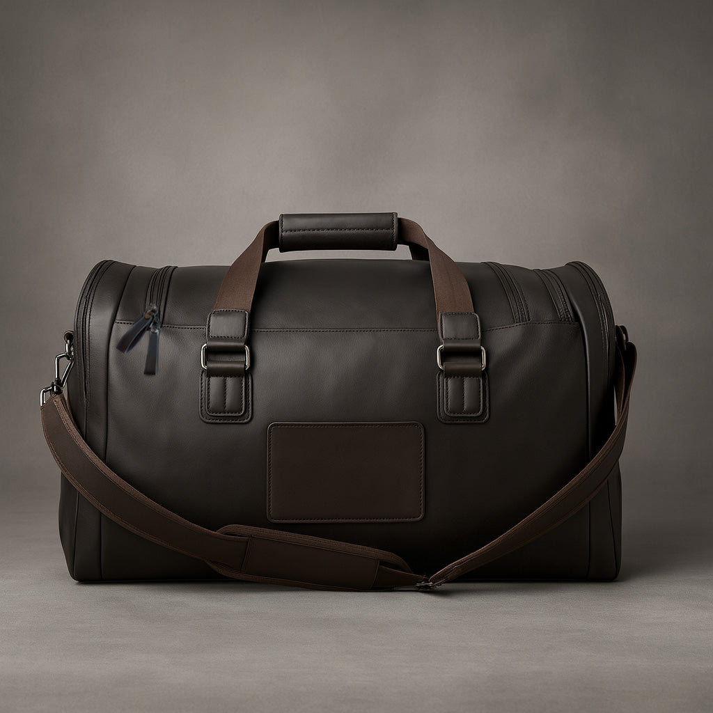 Engraved Leather Duffel Bag