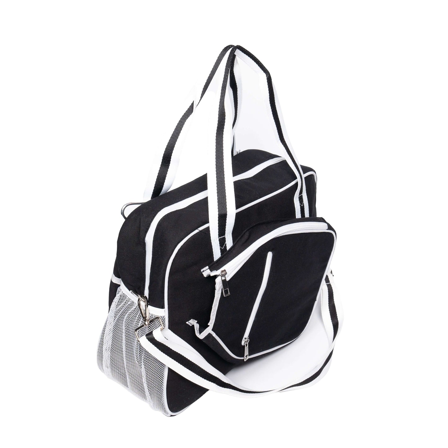 Side angle of customizable pickleball bag showcasing paddle compartment