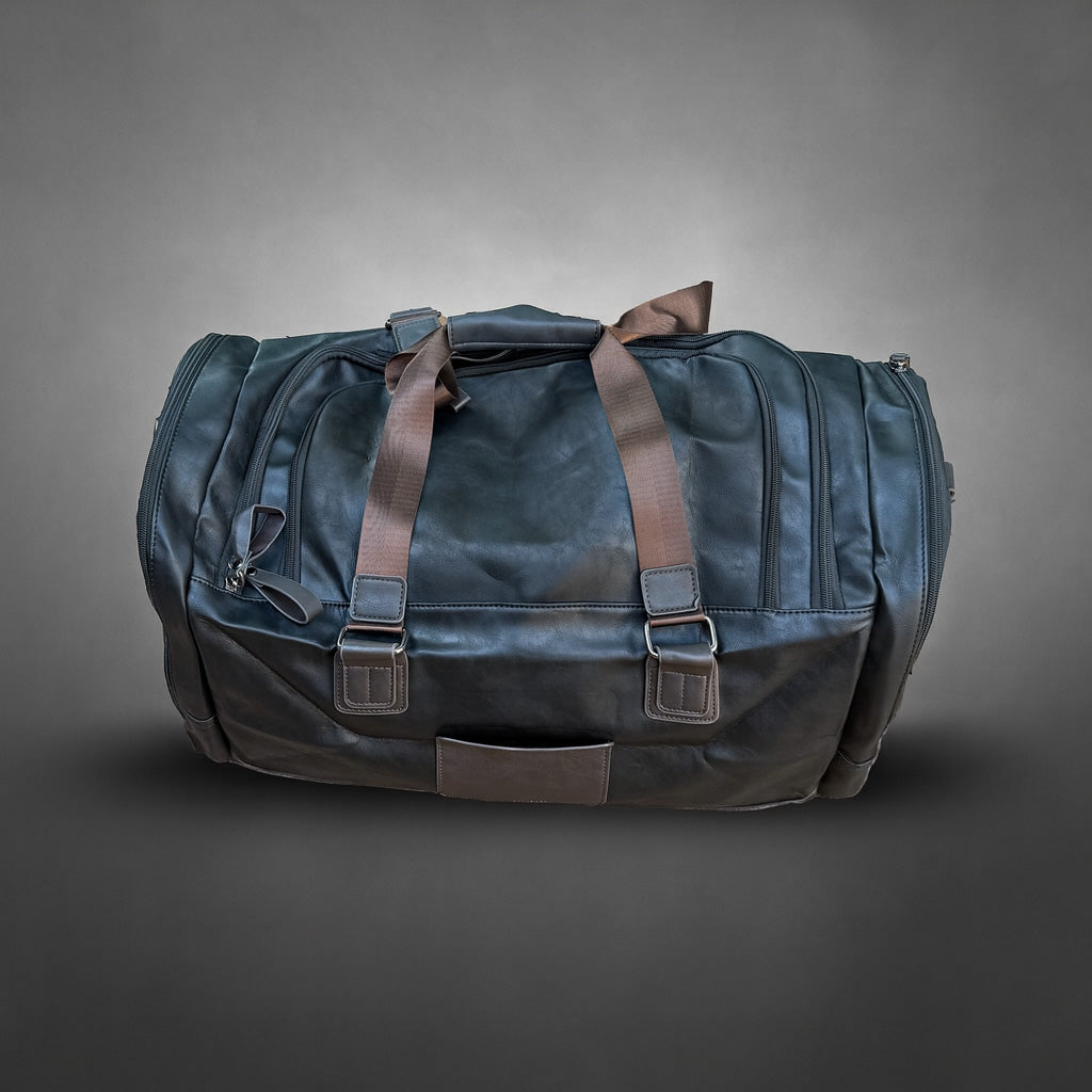 Engraved Leather Duffel Bag