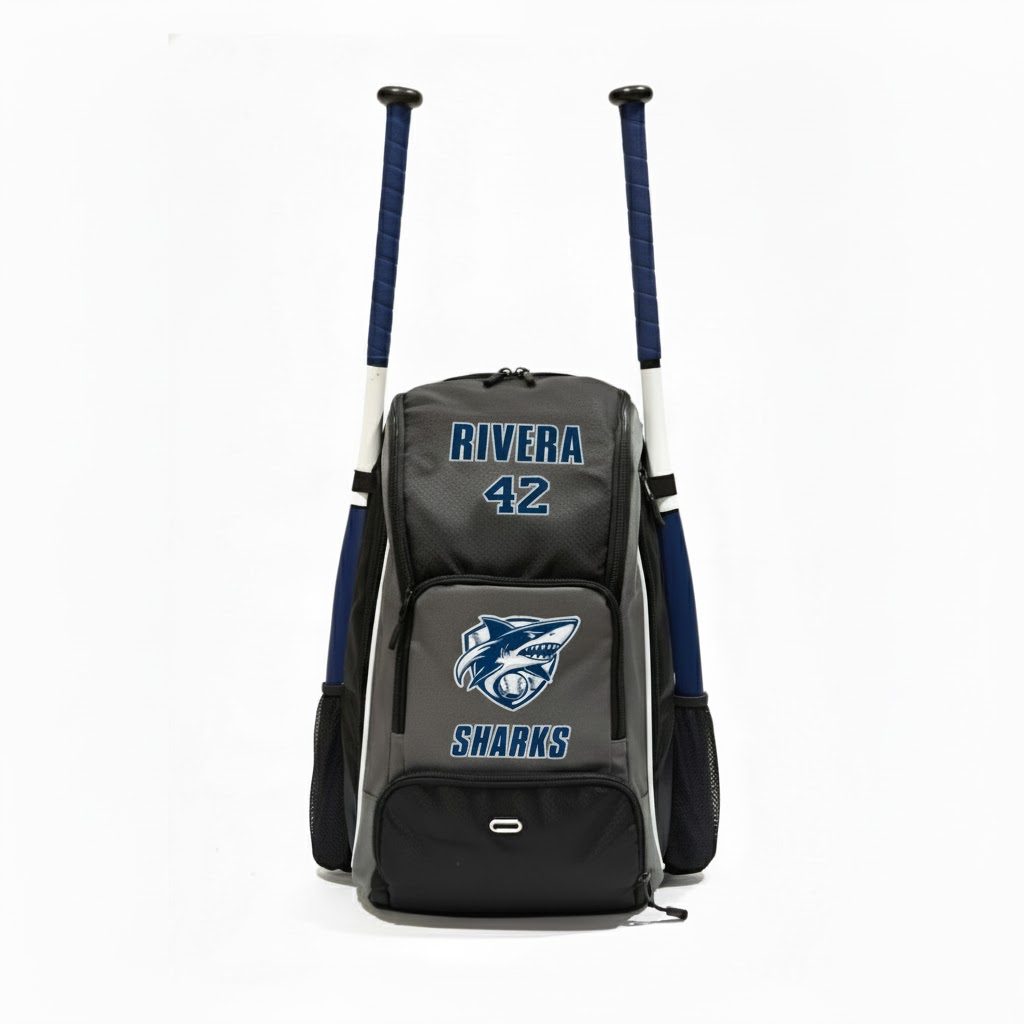 Baseball Backpack Black and Gray
