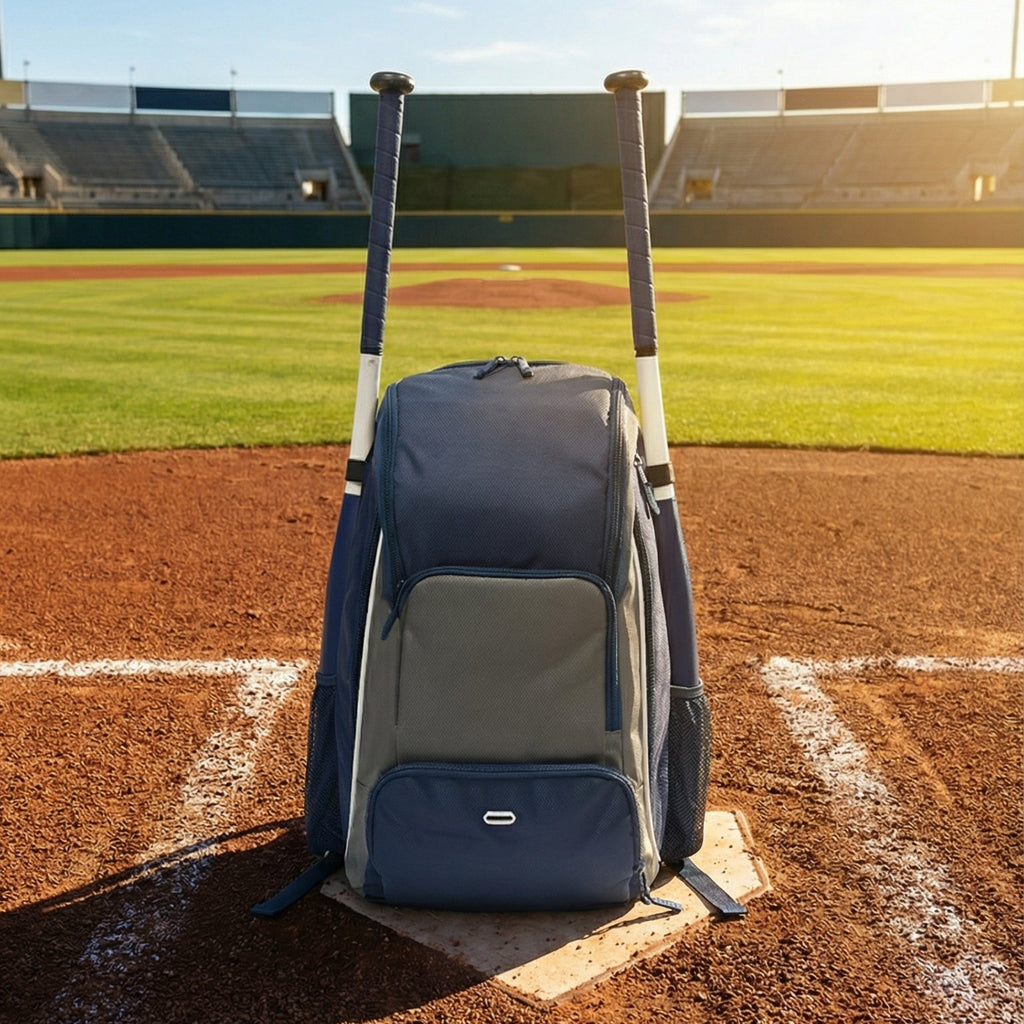Baseball Backpack Navy and Gray