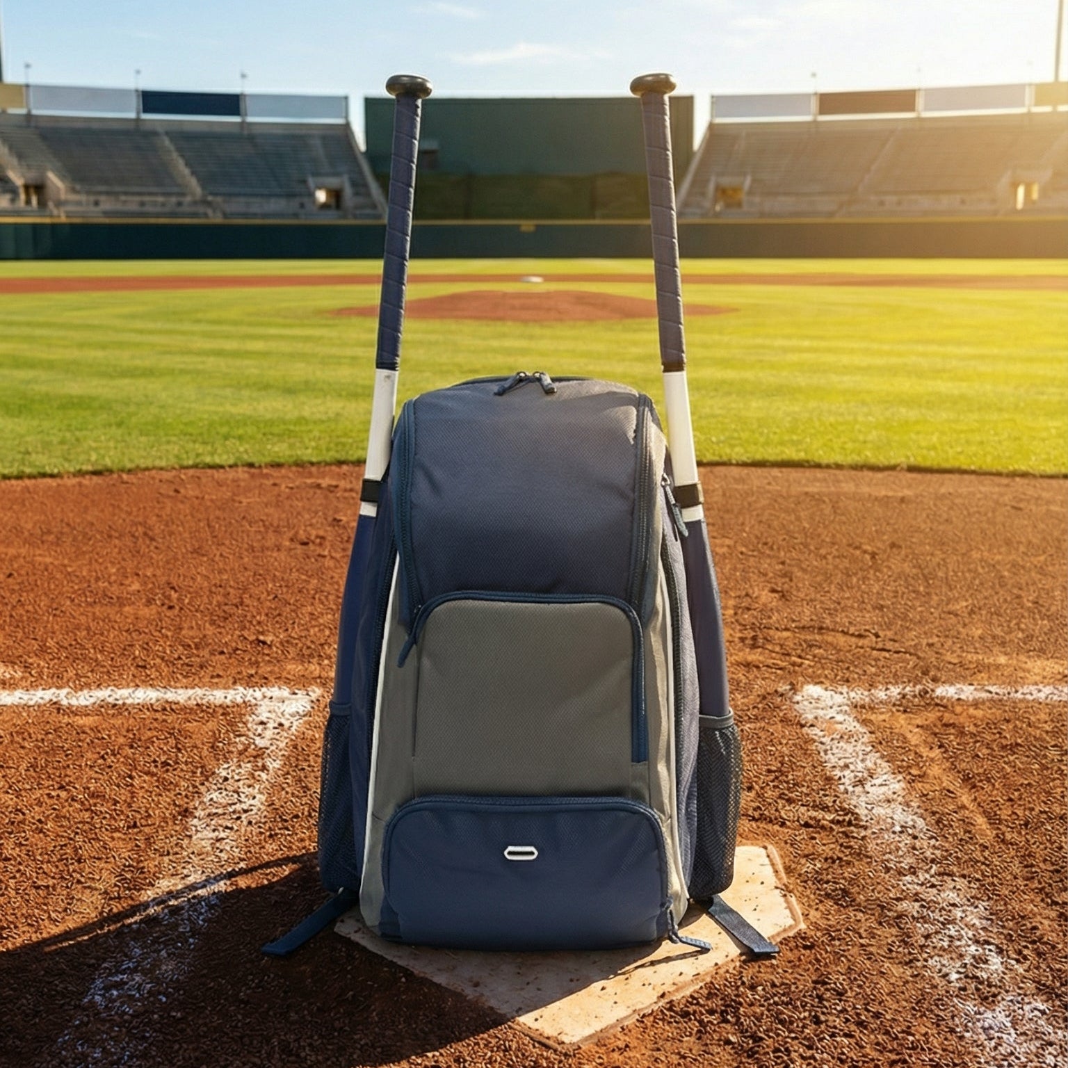 Baseball Backpack Navy and Gray