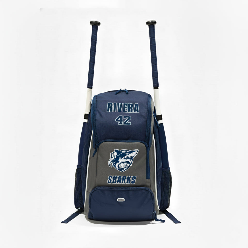 Baseball Backpack Navy and Gray
