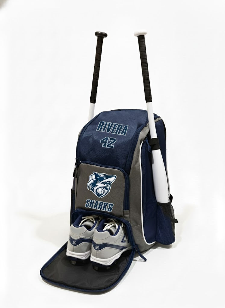 Baseball Backpack Navy and Gray