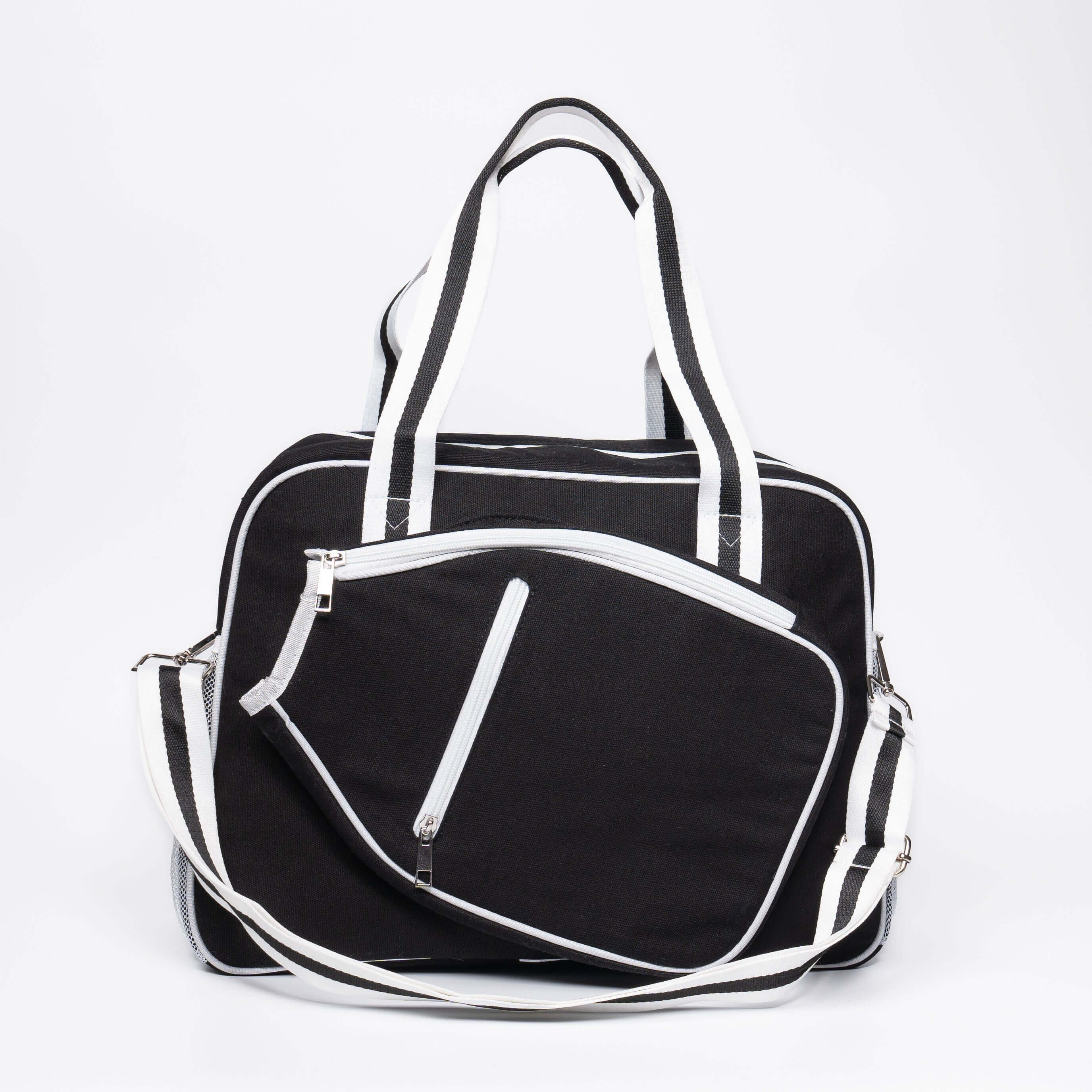 Front view of personalized pickleball shoulder bag with custom name by ClaycoSports