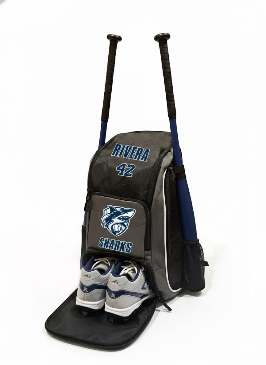 Baseball Backpack Black and Gray